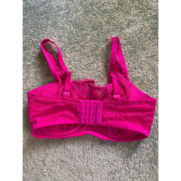 Bare By Bare Necessities - The Show Off Lace Cami Bras 36G - Sheer Neon Pink - Picture 6 of 6